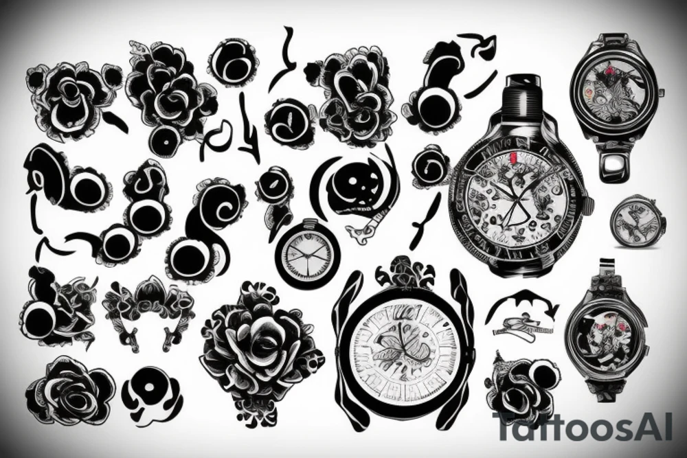 Watch that Shows 23:00 and bleeding tattoo idea