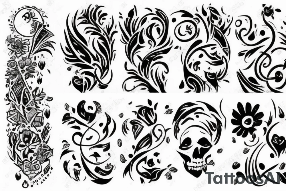 Лысый, разбитый череп tattoo idea