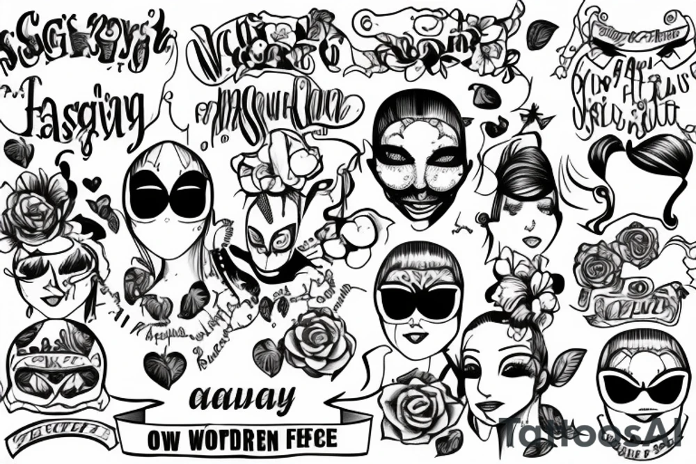 sissy faggot wording tattoo idea