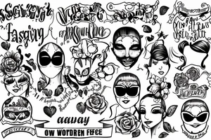 sissy faggot wording tattoo idea