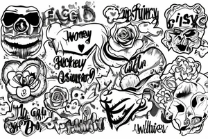 sissy faggot wording tattoo idea