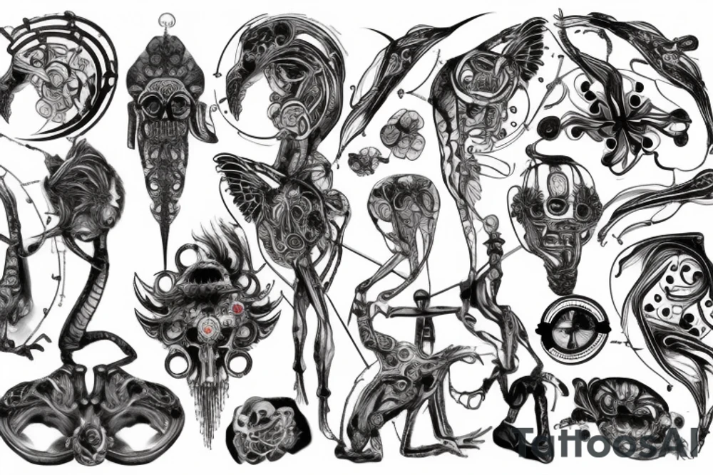 Лысый, разбитый череп tattoo idea