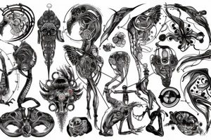 Лысый, разбитый череп tattoo idea