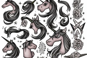 unicorn which pierces himself with his corn tattoo idea
