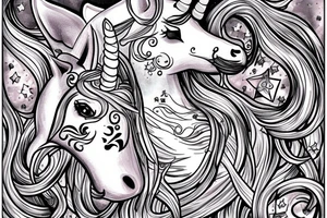 unicorn which pierces himself with his horn tattoo idea