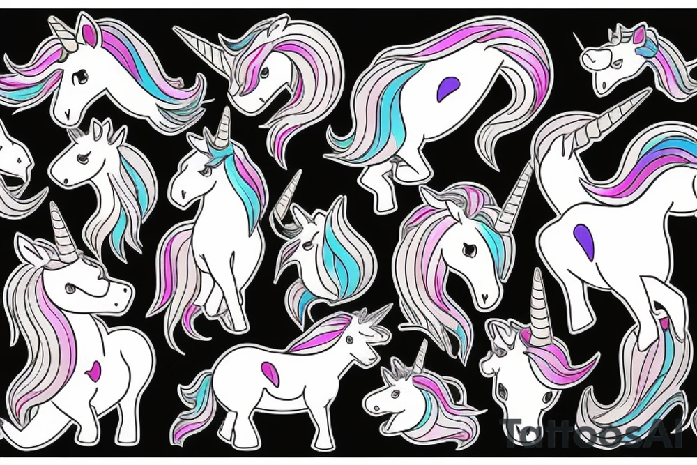 unicorn which pierces himself with his horn tattoo idea