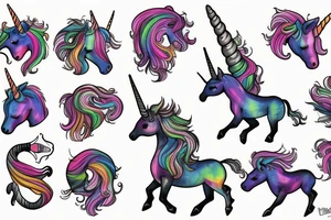unicorn kills himself with his horn tattoo idea