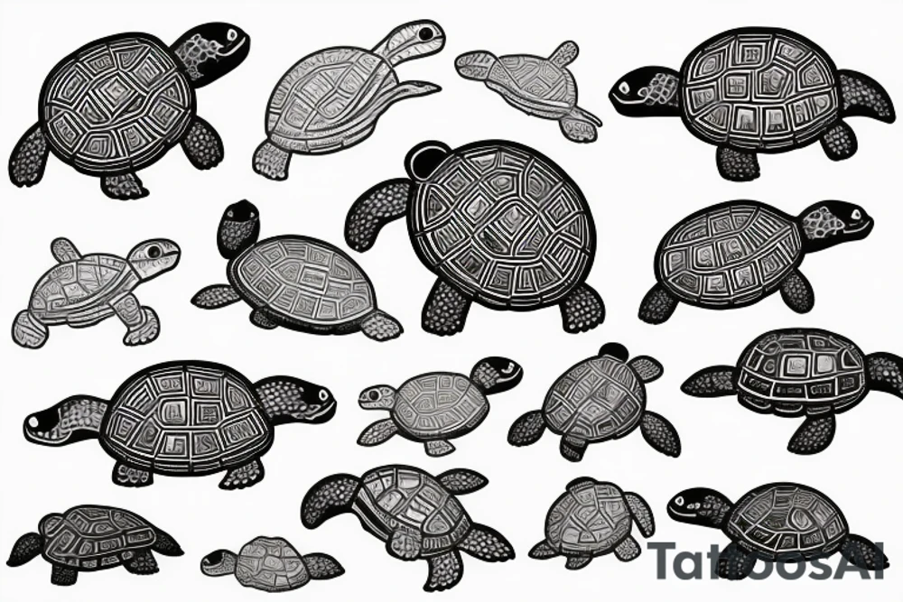 North american map in the back of a turtle tattoo idea
