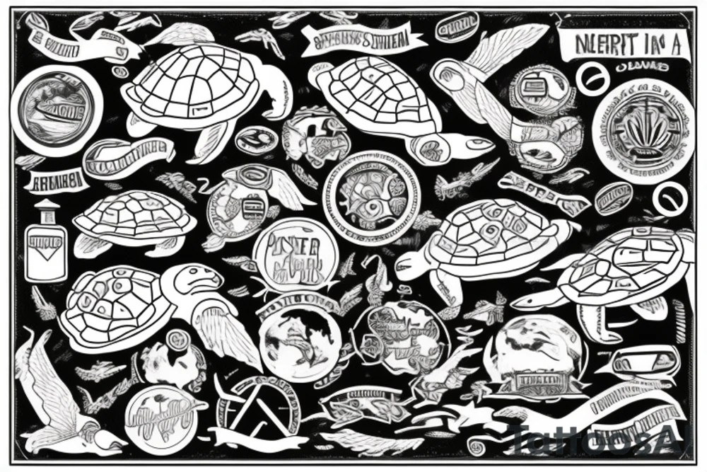 North america in the back of a turtle tattoo idea