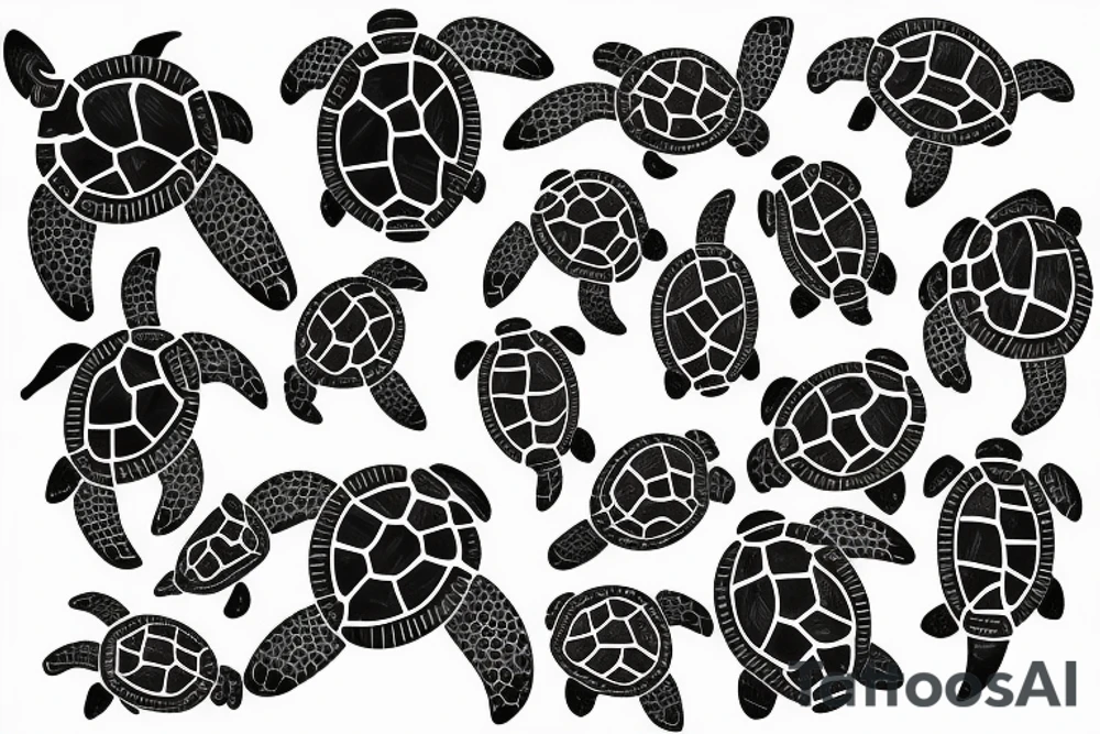 North american continent in turtle shell tattoo idea