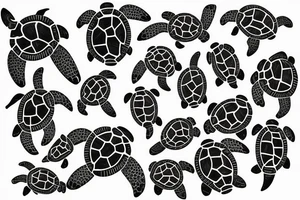 North american continent in turtle shell tattoo idea