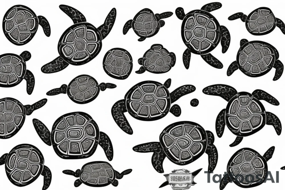 North american continent in turtle shell tattoo idea