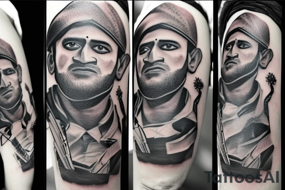 Its about a cricket player, MS Dhoni tattoo idea