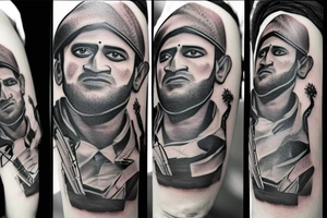 Its about a cricket player, MS Dhoni tattoo idea