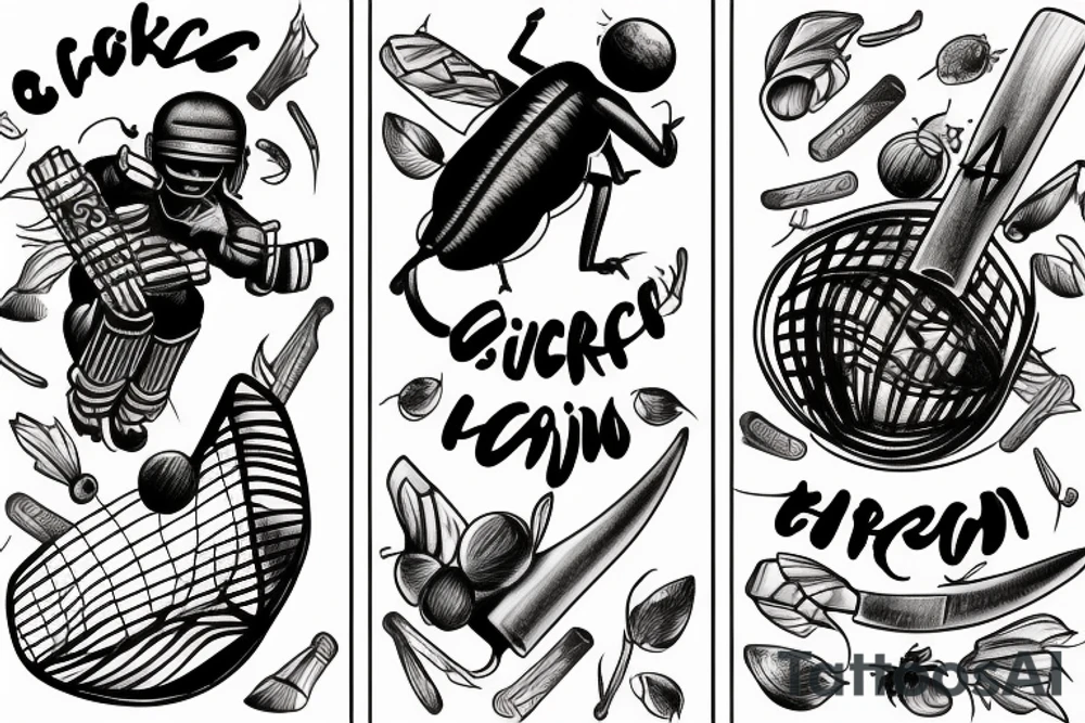 a cricket player tattoo idea
