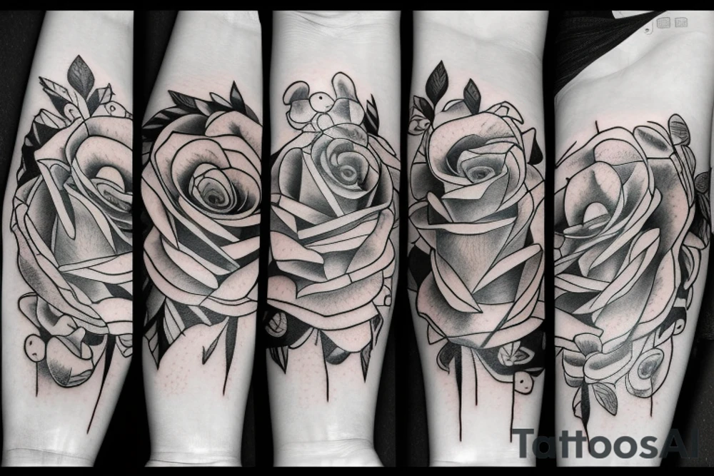 Rose, time, Angel, eye for arm sleeve tattoo idea