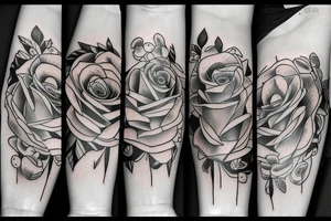 Rose, time, Angel, eye for arm sleeve tattoo idea