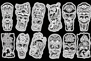 Ukrainian national pattern with Cossack symvolic tattoo idea