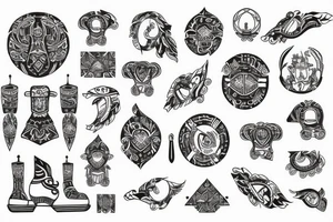 Ukrainian national pattern with Cossack symbolic tattoo idea