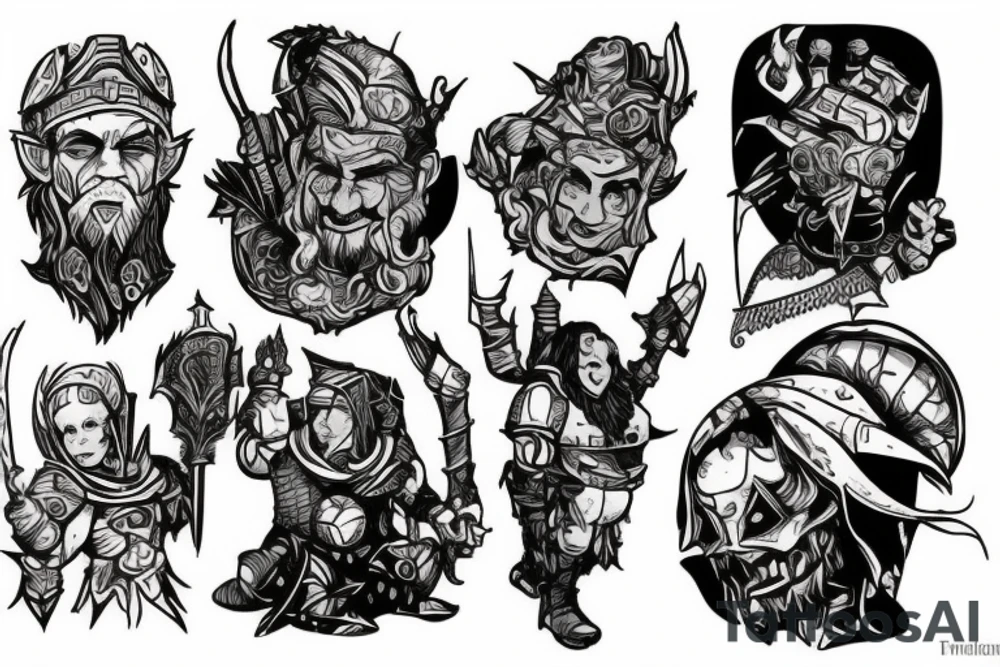 Dungeons and dragons dwarf dressed as a cyberpunk tattoo idea