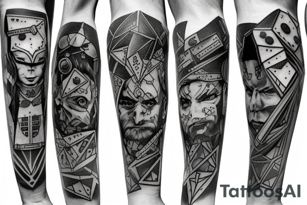 Dungeons and dragons dwarf dressed as a cyberpunk tattoo idea