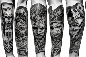 Dungeons and dragons dwarf dressed as a cyberpunk tattoo idea