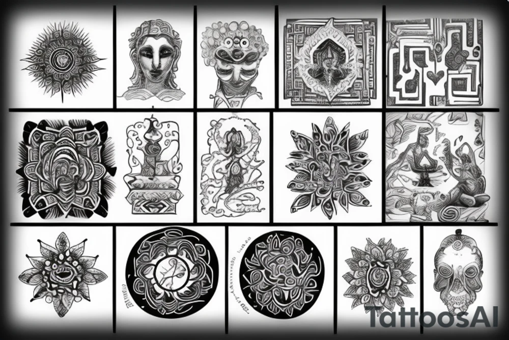 3x3 inch square of enlightenment tattoo idea