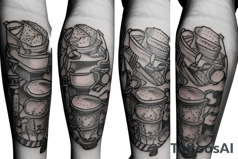 Create a forearm tattoo for a kitche  chef with a knife tattoo idea