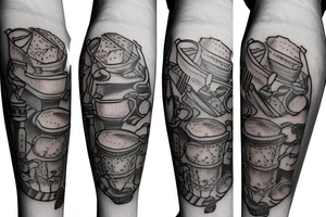 Create a forearm tattoo for a kitche  chef with a knife tattoo idea