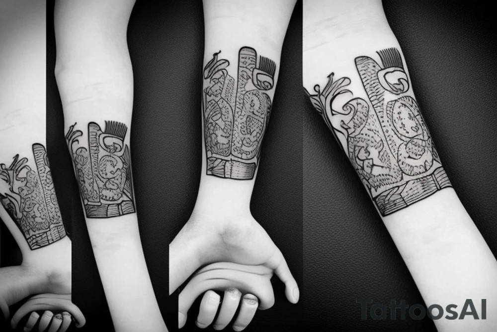 Create a forearm tattoo for a kitche  chef with a knife tattoo idea