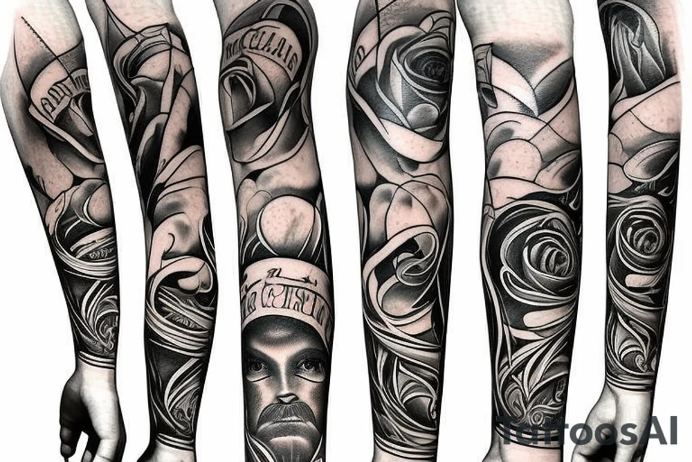 Create a forearm tattoo for a kitchen chef with a knife tattoo idea