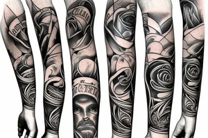 Create a forearm tattoo for a kitchen chef with a knife tattoo idea