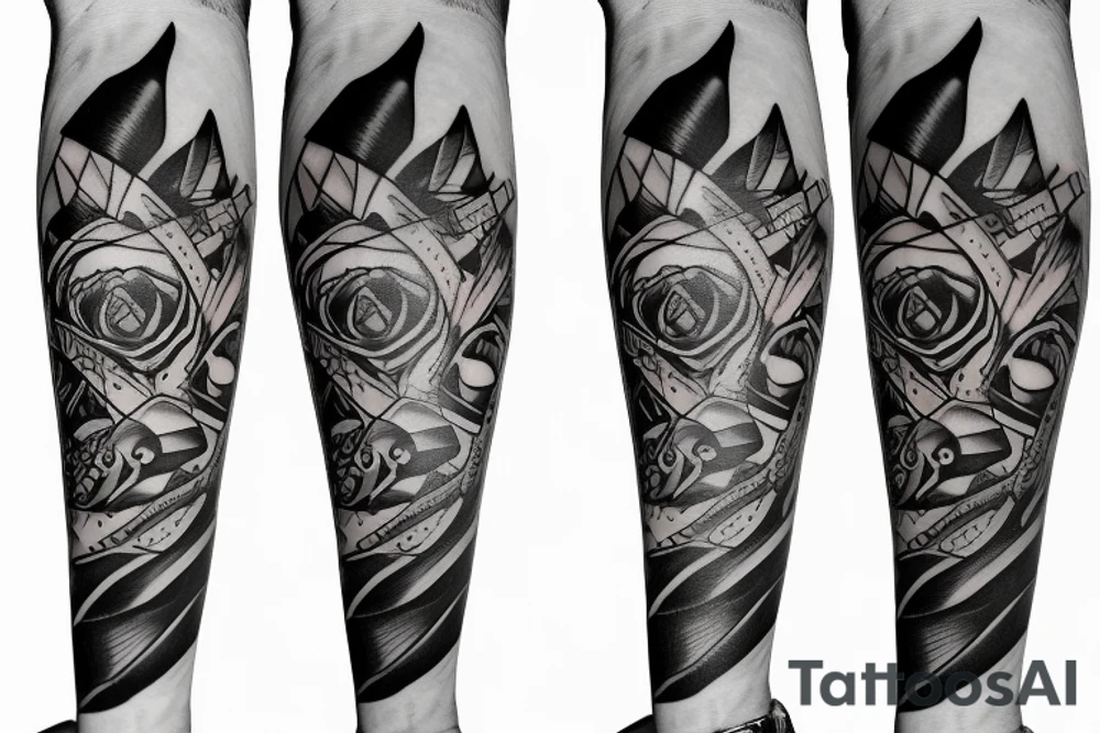 Create a forearm tattoo for a kitchen chef with a knife tattoo idea