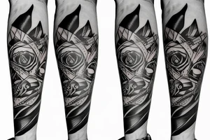 Create a forearm tattoo for a kitchen chef with a knife tattoo idea