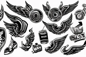 Grease car back with wings tattoo idea