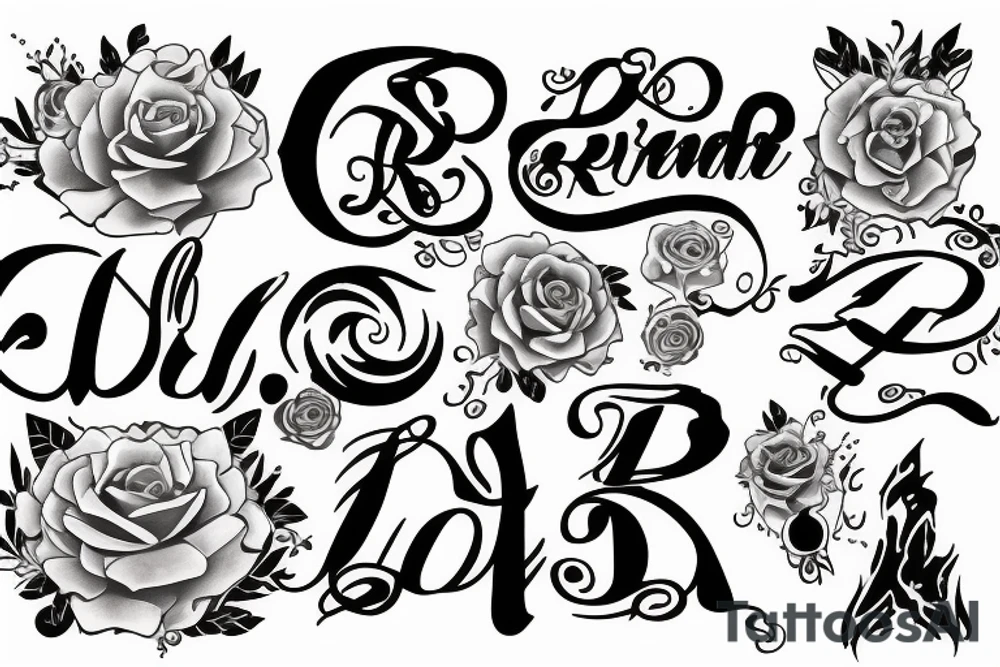 D and R letters together tattoo idea