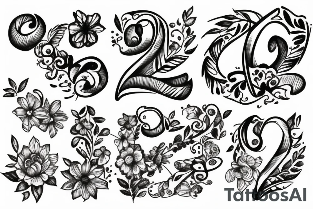 Letter y with flowers tattoo idea