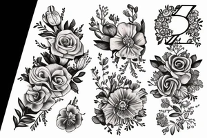 Letter y with flowers tattoo idea