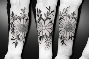 June, November, February, January, March flowers tattoo idea