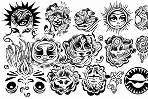 Little angel sun tattoo idea