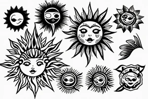 Little angel sun tattoo idea