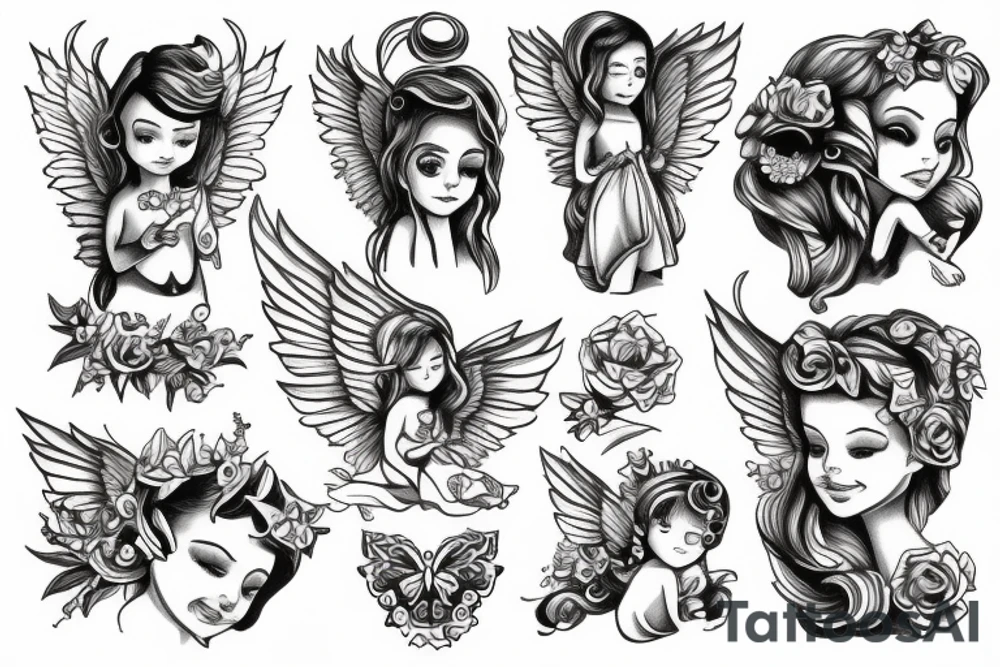 Little angel tattoo idea