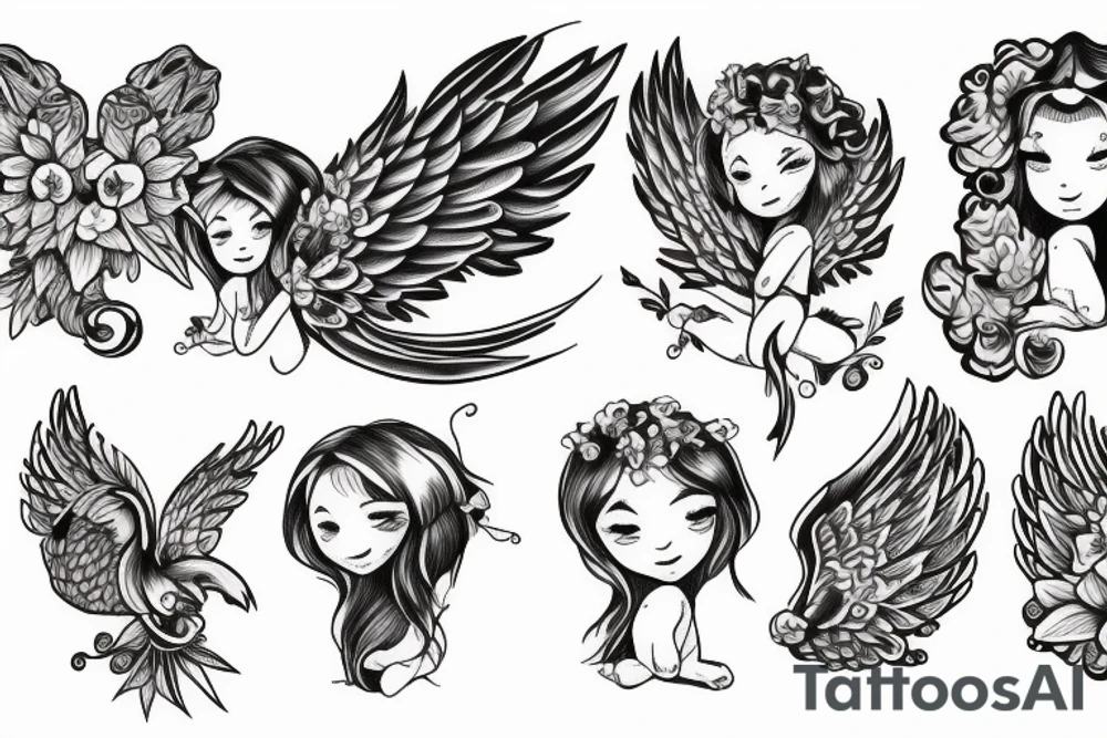 Little angel tattoo idea