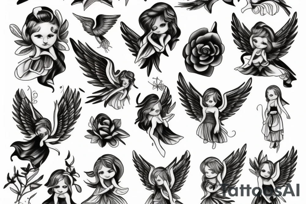 Little angel tattoo idea
