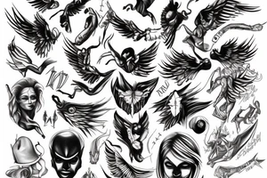 angle stepping on the devil tattoo idea