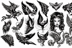 angle stepping on the devil tattoo idea
