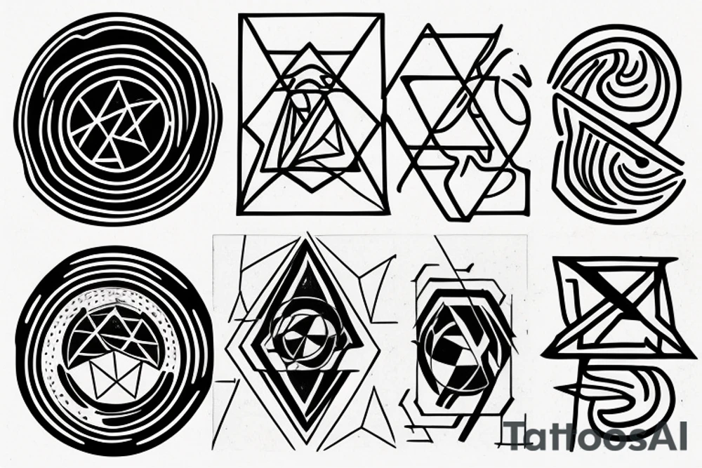 geometric planetary sigils tattoo idea
