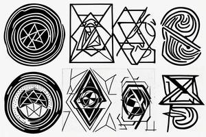 geometric planetary sigils tattoo idea