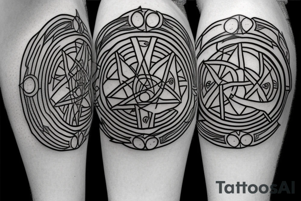 geometric planetary sigils tattoo idea