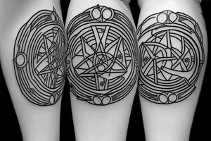 geometric planetary sigils tattoo idea